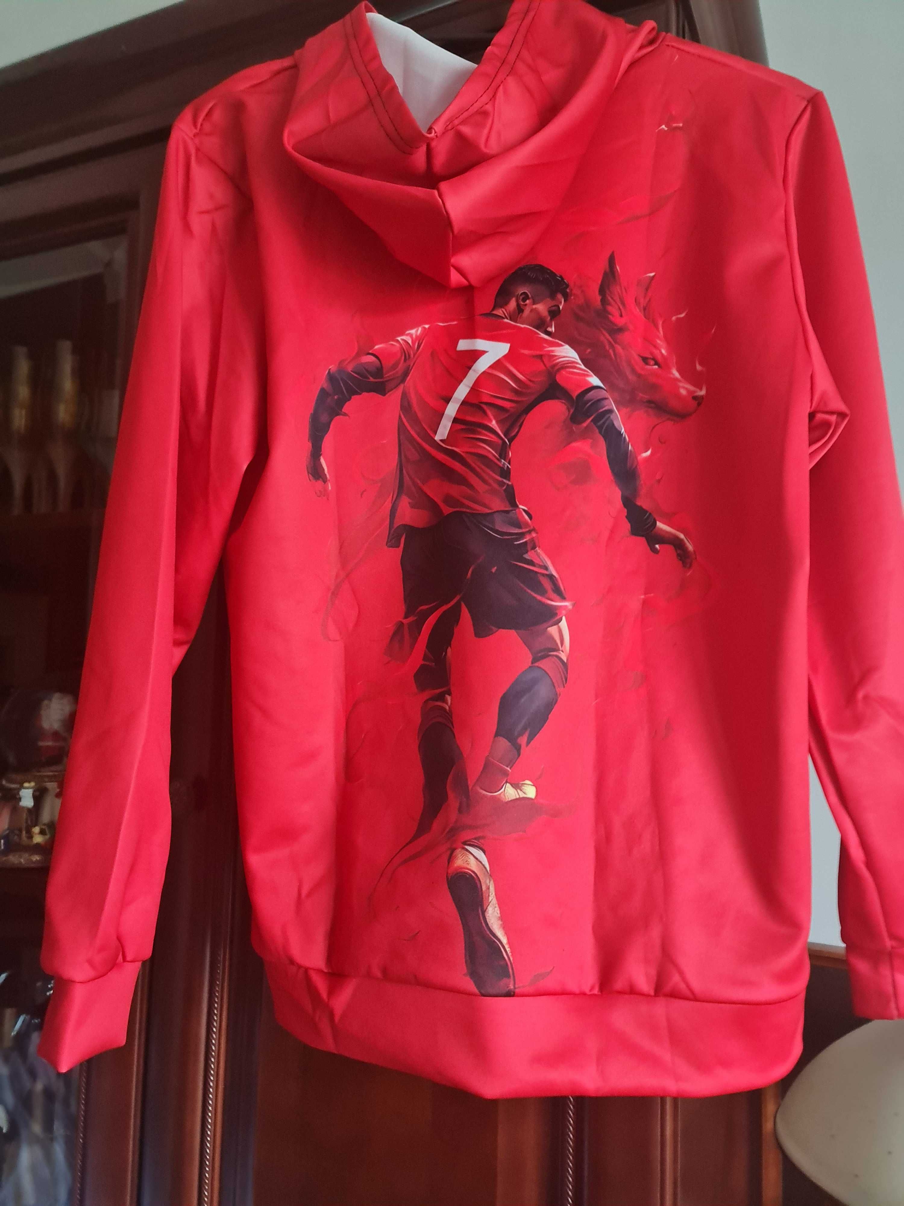 Bluza z kapturem 152/158. Chłopięca . Nadruk -znany piłkarz Ronaldo