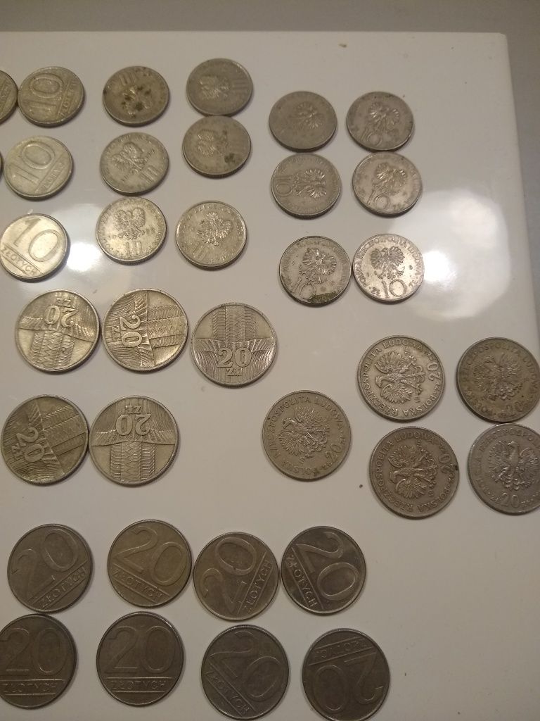 Strare monety bilon PRL 10 zł, 20 zł (różne wersje, 75 sztuk)
