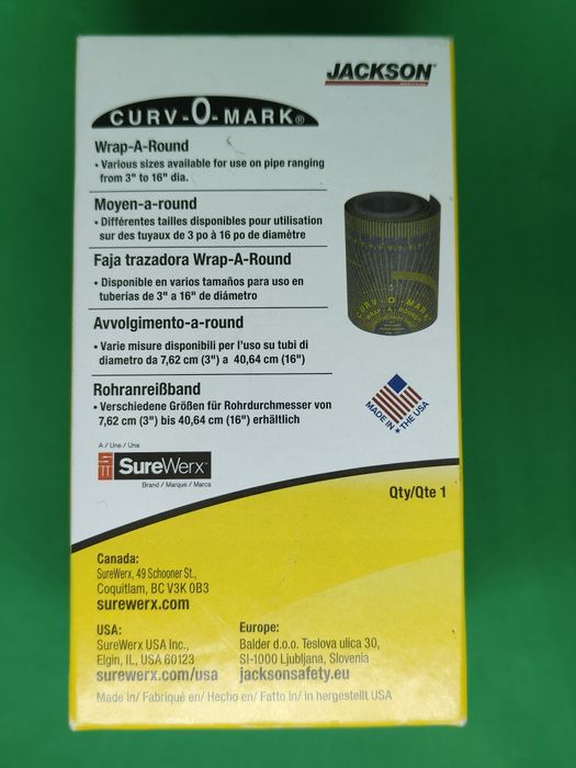 Jackson Safety CURV-O-MARK Wrap-A-Round linijka do spawania/rur