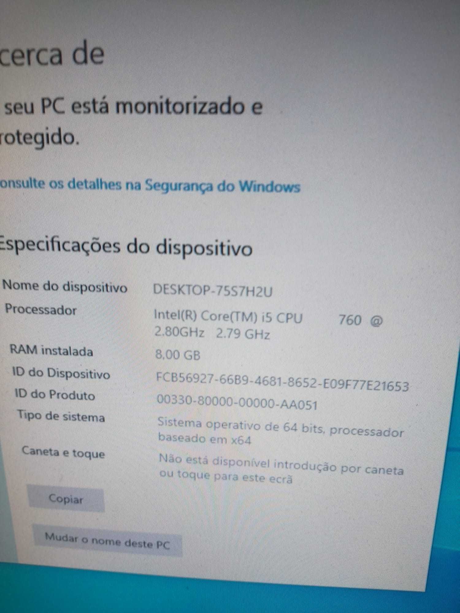 Computador I5 8Gb Ram Ssd 240 + hdd 500Gb