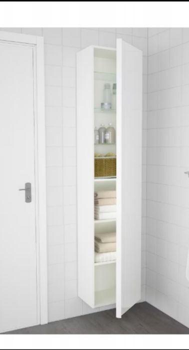 Nowa IKEA GODMORGON Szafka łazienkowa wysoka, połysk biały, 40x32x192