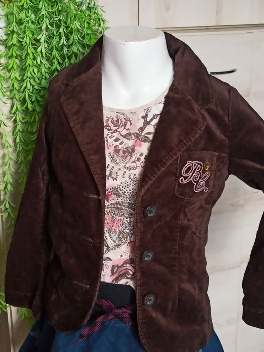 Sg Marynarka dla dziewczynki 122 brązowy  żakiet dla dziewczynki 122