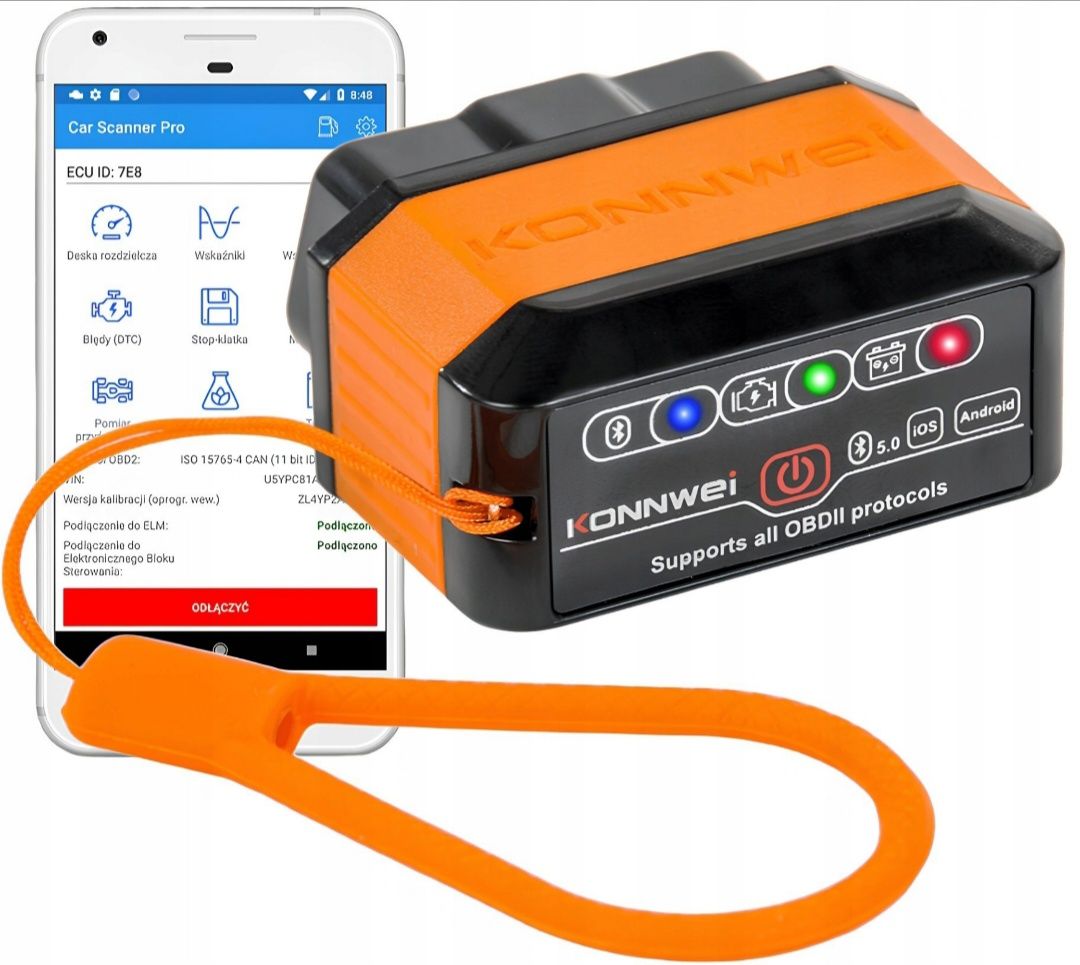 Interfejs Diagnostyczny Tester ELM327 OBD2 BLUETOOTH 5.0 ANDROID iOS