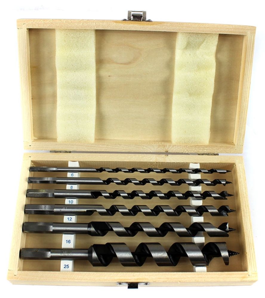 Zestaw wierteł do drewna 230mm 6szt mocne spiralne wiertła