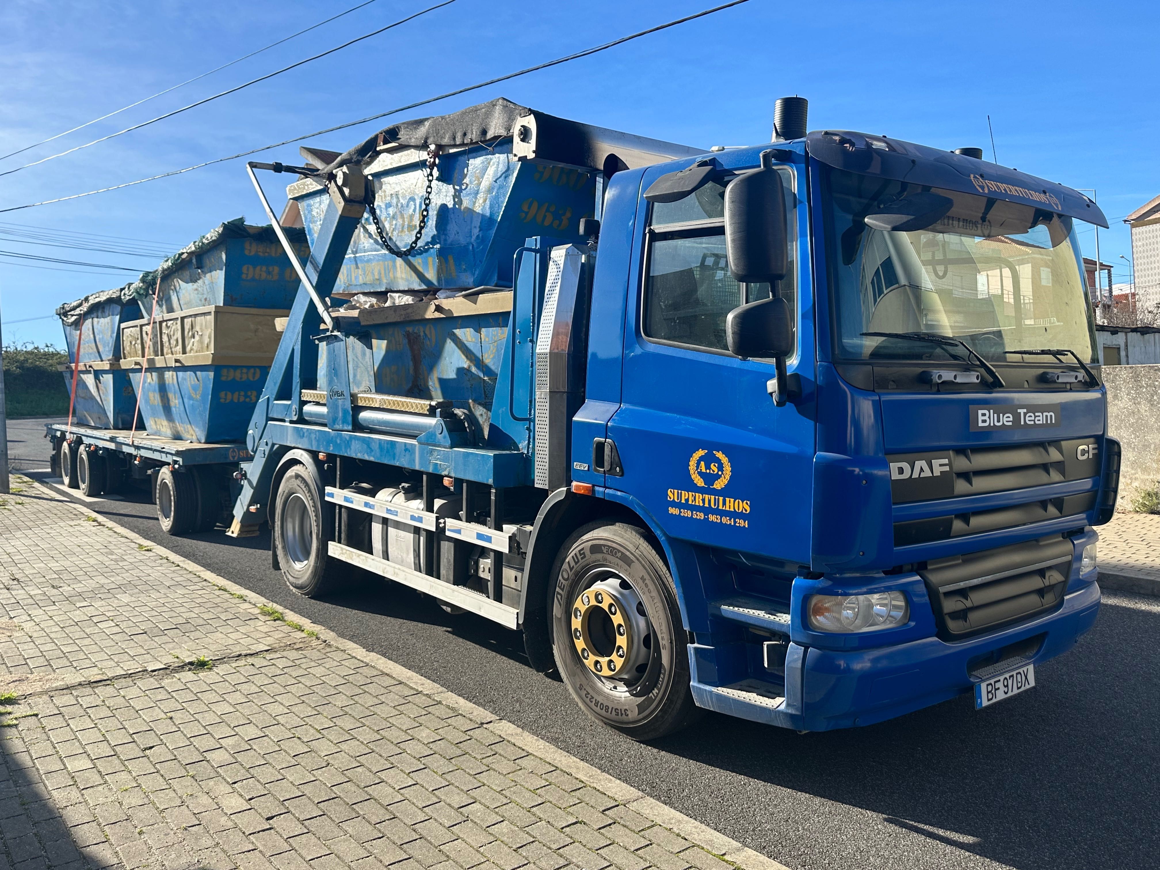 Aluguer contentores para entulho limpo lixo ou madeira plástico etc