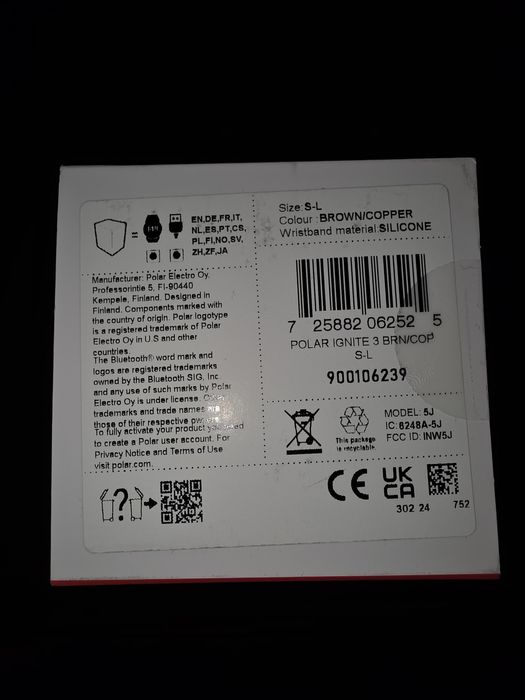Zegarek sportowy Smartwatch Polar Ignite 3 Brown Cropper Nowy Gwar.
