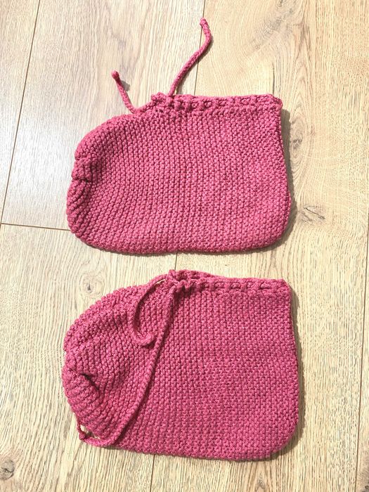 NOWE ocieplacze na stopy na szydełku róż 38 - 40 skarpetki ogrzewacze