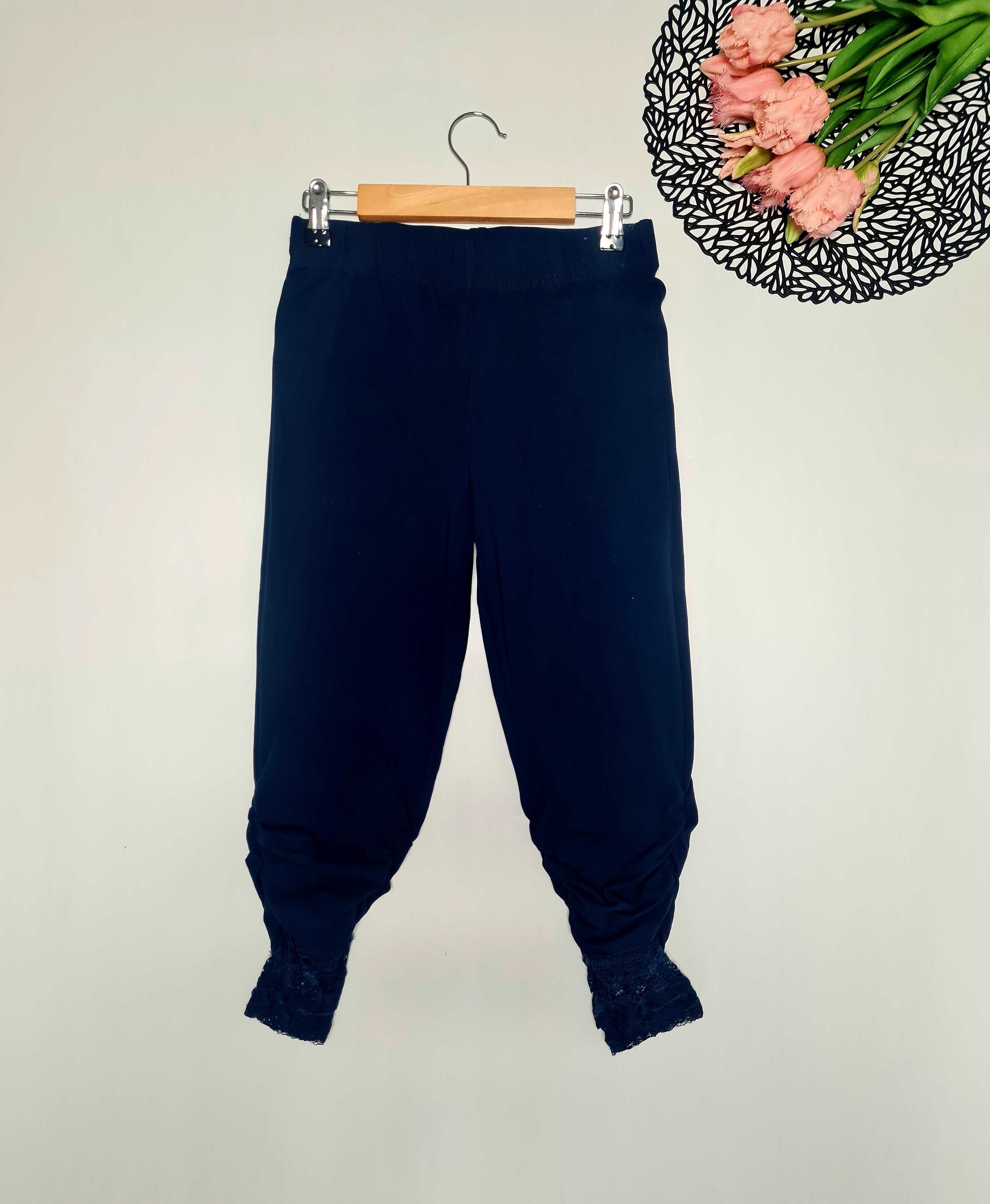 443. Koronkowe legginsy damskie getry rybaczki z koronką S M 36 38
