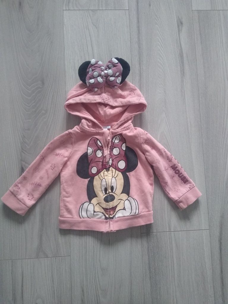 Rozpinana bluza Minnie Disney baby 74 cm kokarda na kapturze