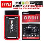 Ferramenta de Diagnóstico Auto Kingbolen obd2 Elm327 V1.5 Wi-Fi NOVO
