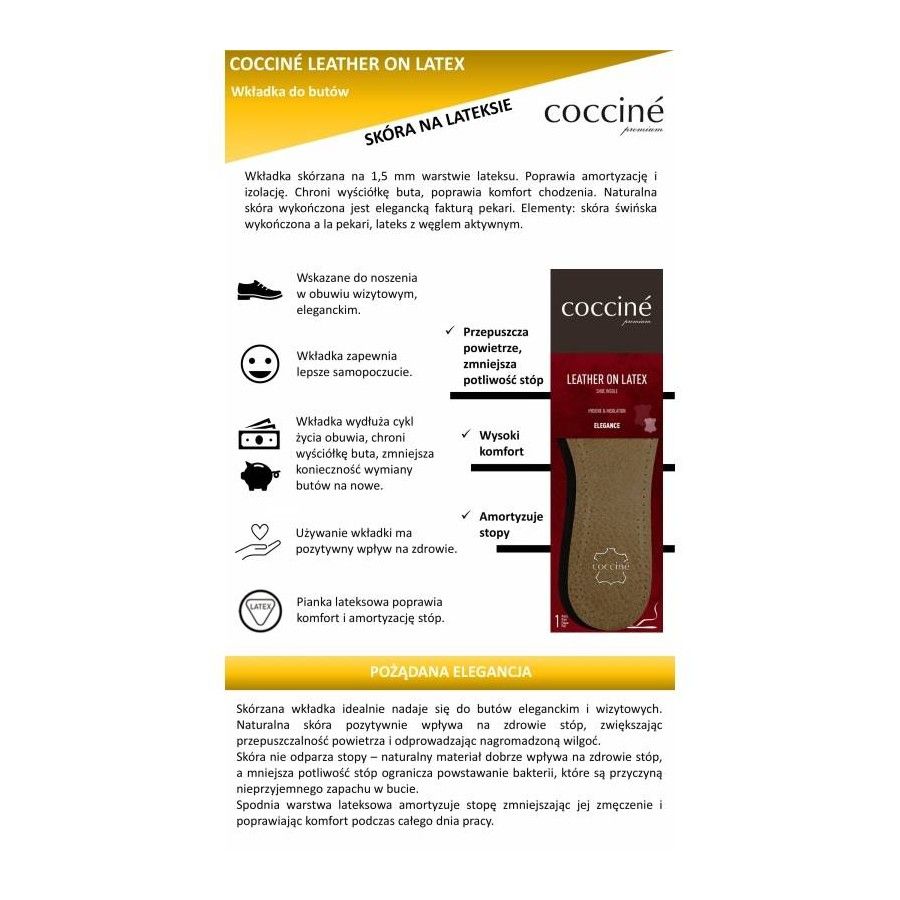 r.38 - Skórzane wkładki Leather on Latex Coccine