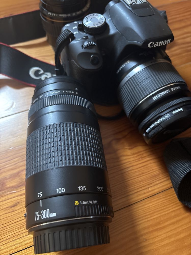 Canon eos 500D e Canon 1000FN com 3 lentes e acessorios