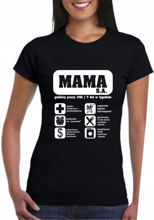 Koszulka Damska T-shirt Bluzka Prezent Dzień Matki Mamy Rodziców Mama