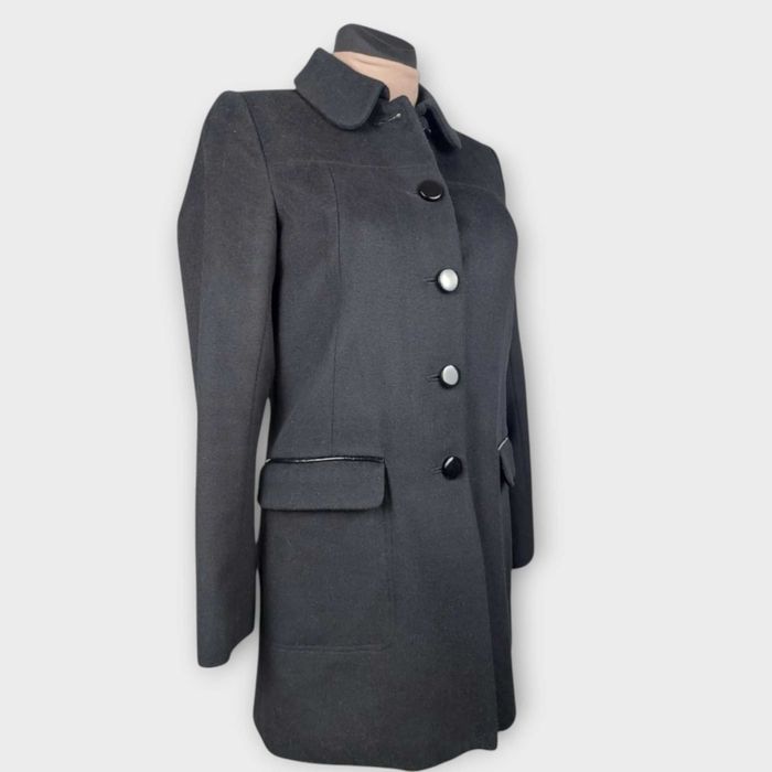 Płaszcz H&M 36 S czarny wełniany krótki klasyczny elegancki