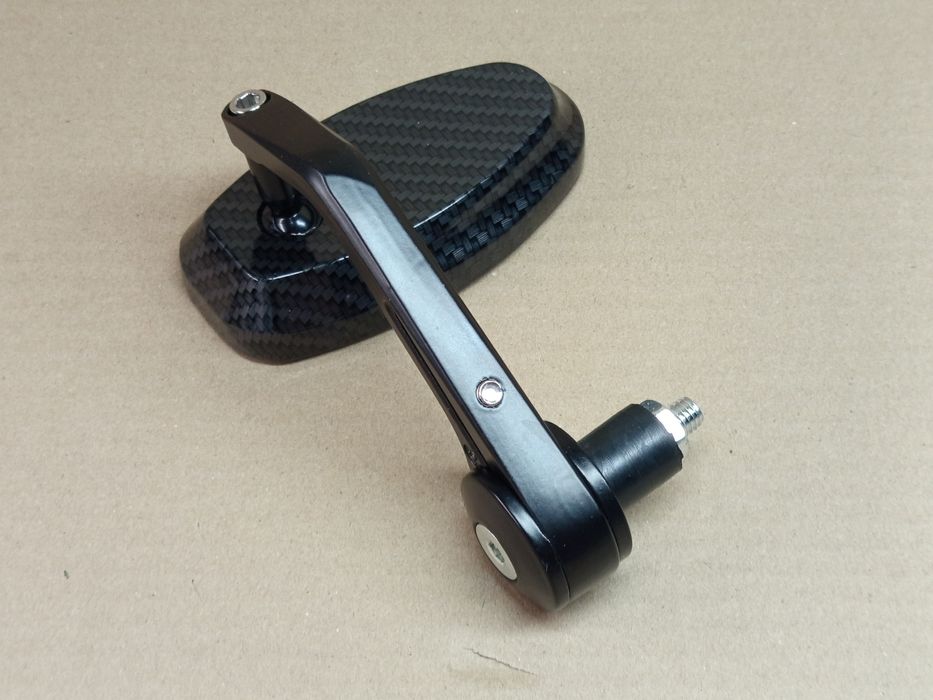 Зеркала мото (пара) "ОВАЛ CARBON" в торец руля