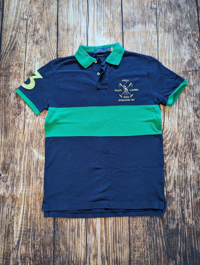 Granatowa koszulka polowka polo Ralph Lauren custom slim fit