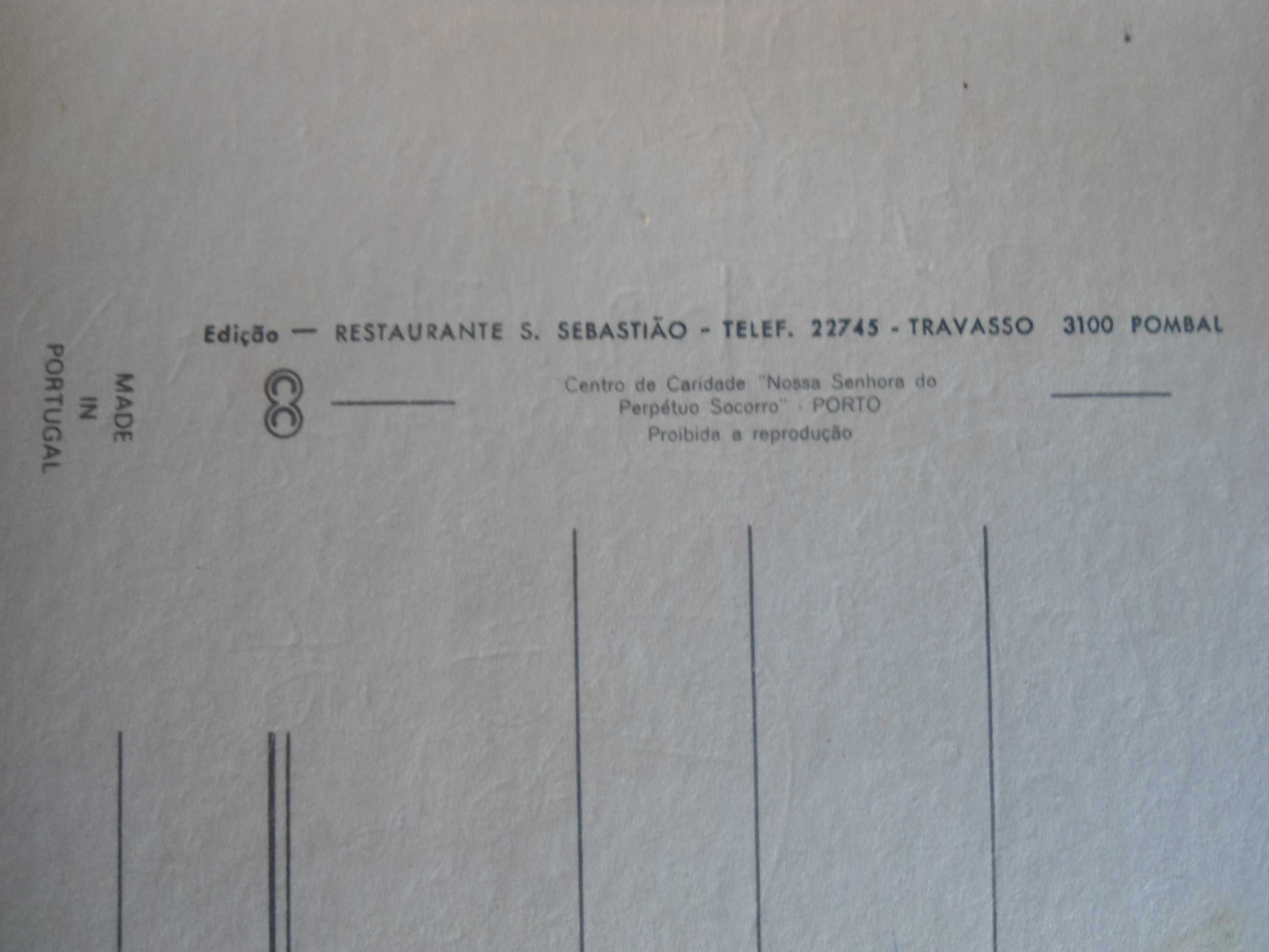 Postal anos 70 do restaurante S. Sebastião, em Pombal