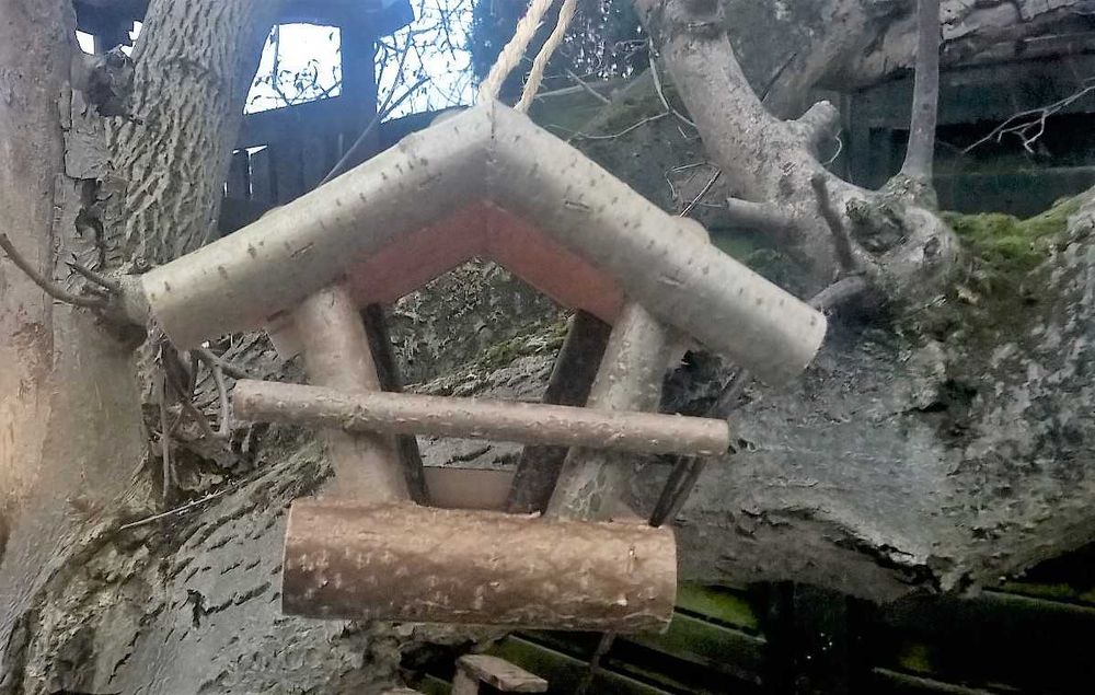 Karmnik dla ptaków drewniany Mikrusek