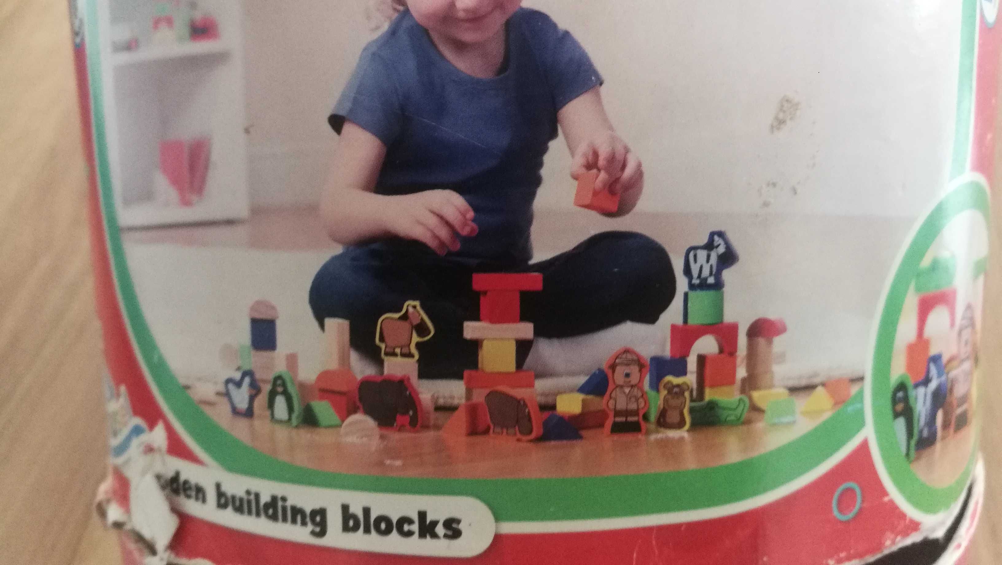 Pudełko drewnianych klocków ze zwierzątkami Carousel building blocks