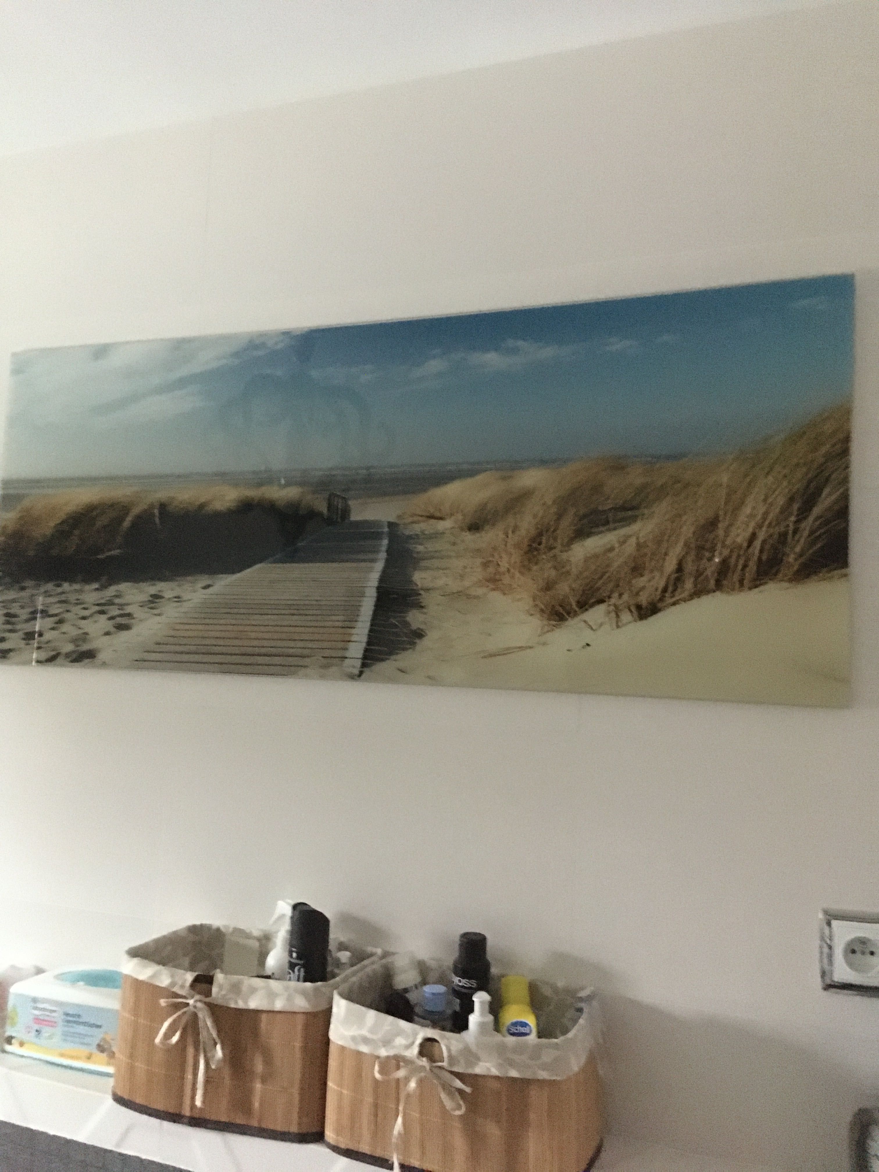 Obraz na Szkle 125x50 cm - Za wydmą, Krajobraz, Morze, Plaża