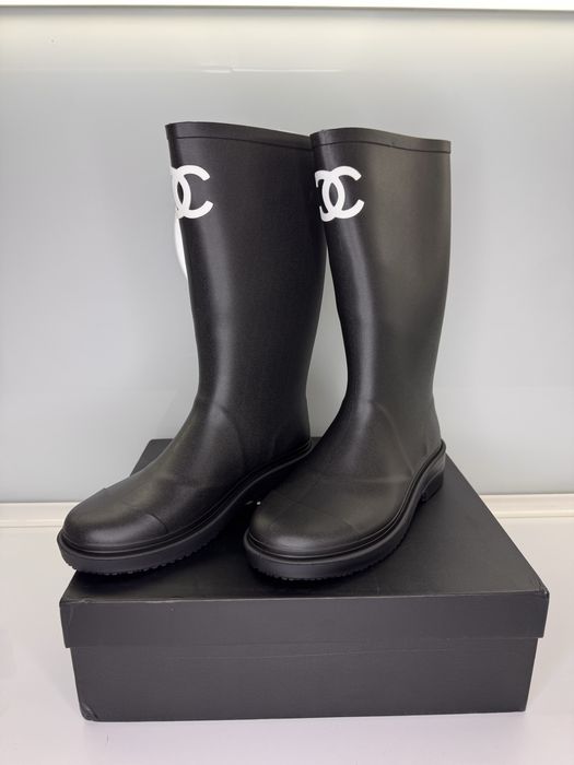 Гумові чоботи шанель, резиновые сапоги chanel,