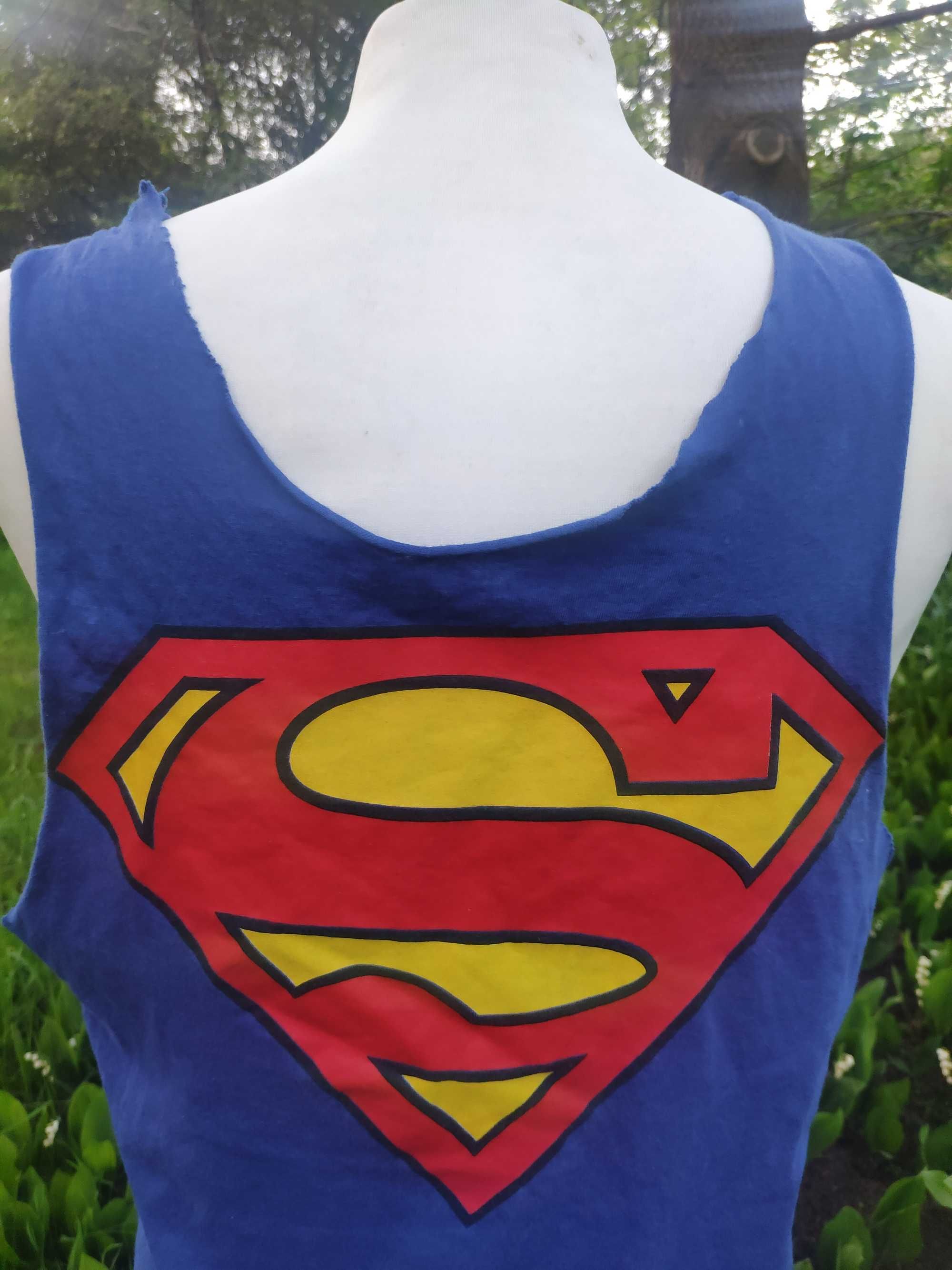 Koszulka niebieska bokserka podkoszulek bluzka Superman S M unisex