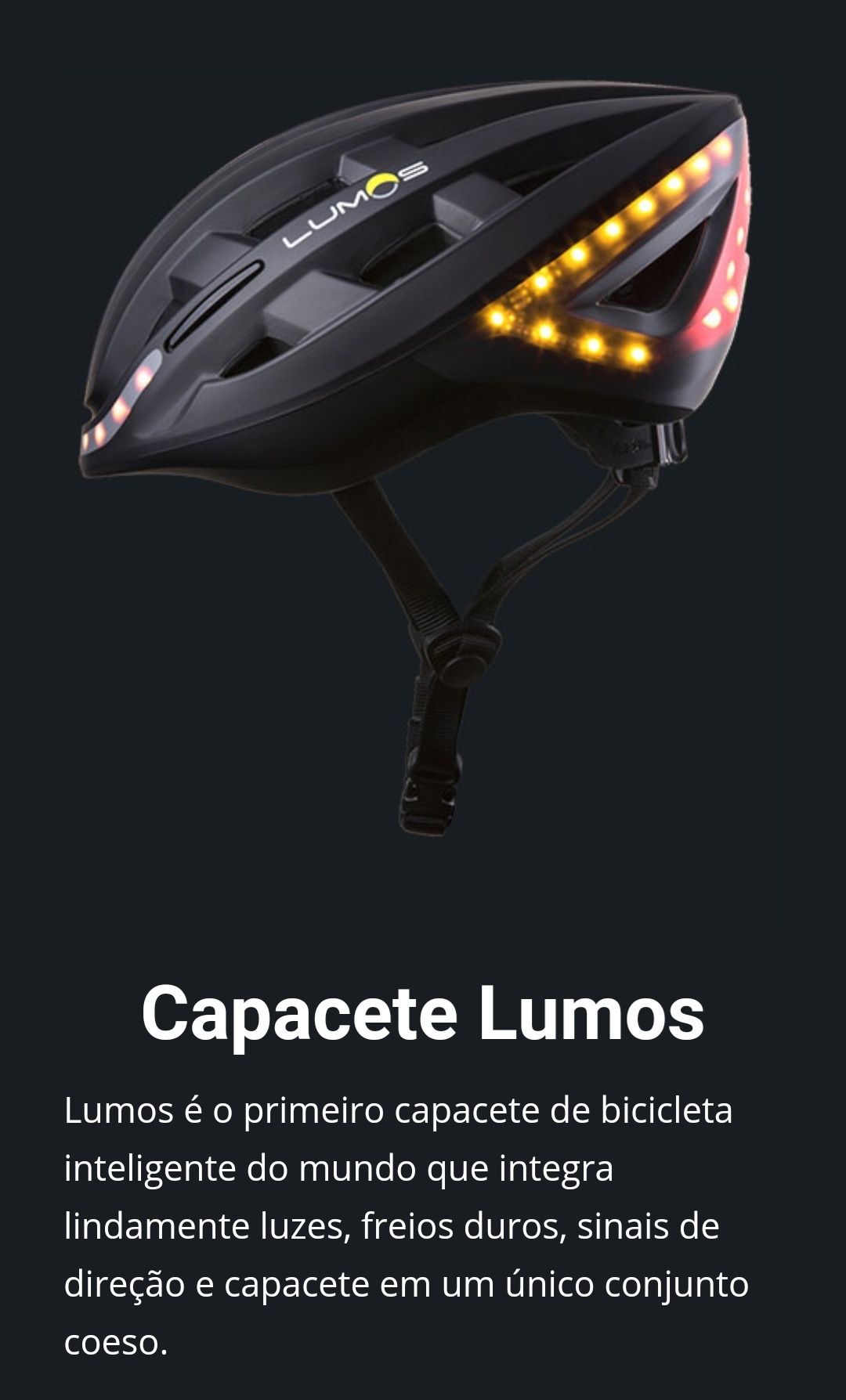 Capacete Lumos vendido p/Apple GPS, Bluethoot, etc. (ULTIMAS UNIDADES)