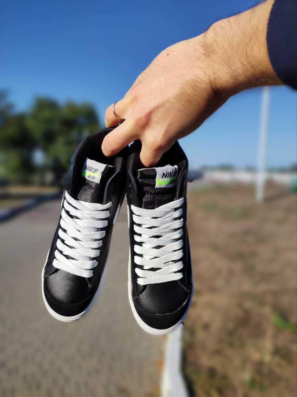 Чоловічі кросівки Nike Blazer чорний з білим 6008 ЗНИЖКА