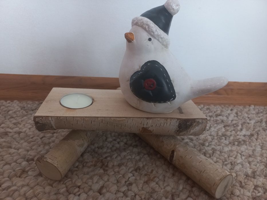 Stroik świąteczny z świeczką