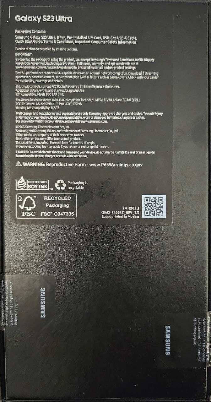 Samsung Galaxy S23 Ultra 5G 12 GB RAM  512 ROM  Lavender