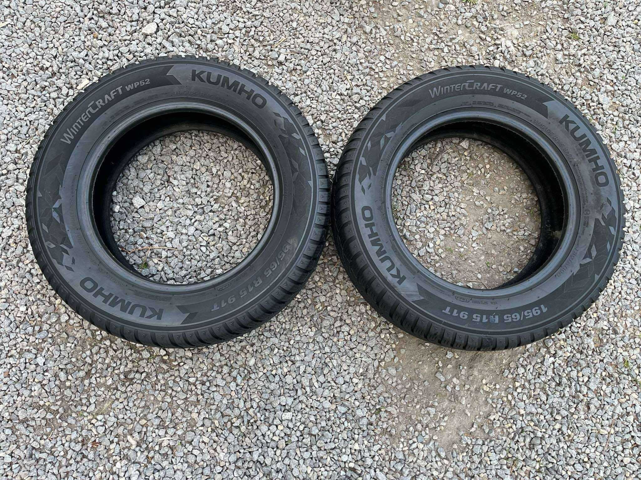 Opony 195/65R15 Kumho Wintercraft WP52 Zima 2sztuki 7,57mm bieżnika