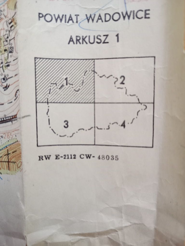 Mapa topograficzna powiat wadowicki arkusz nr 1