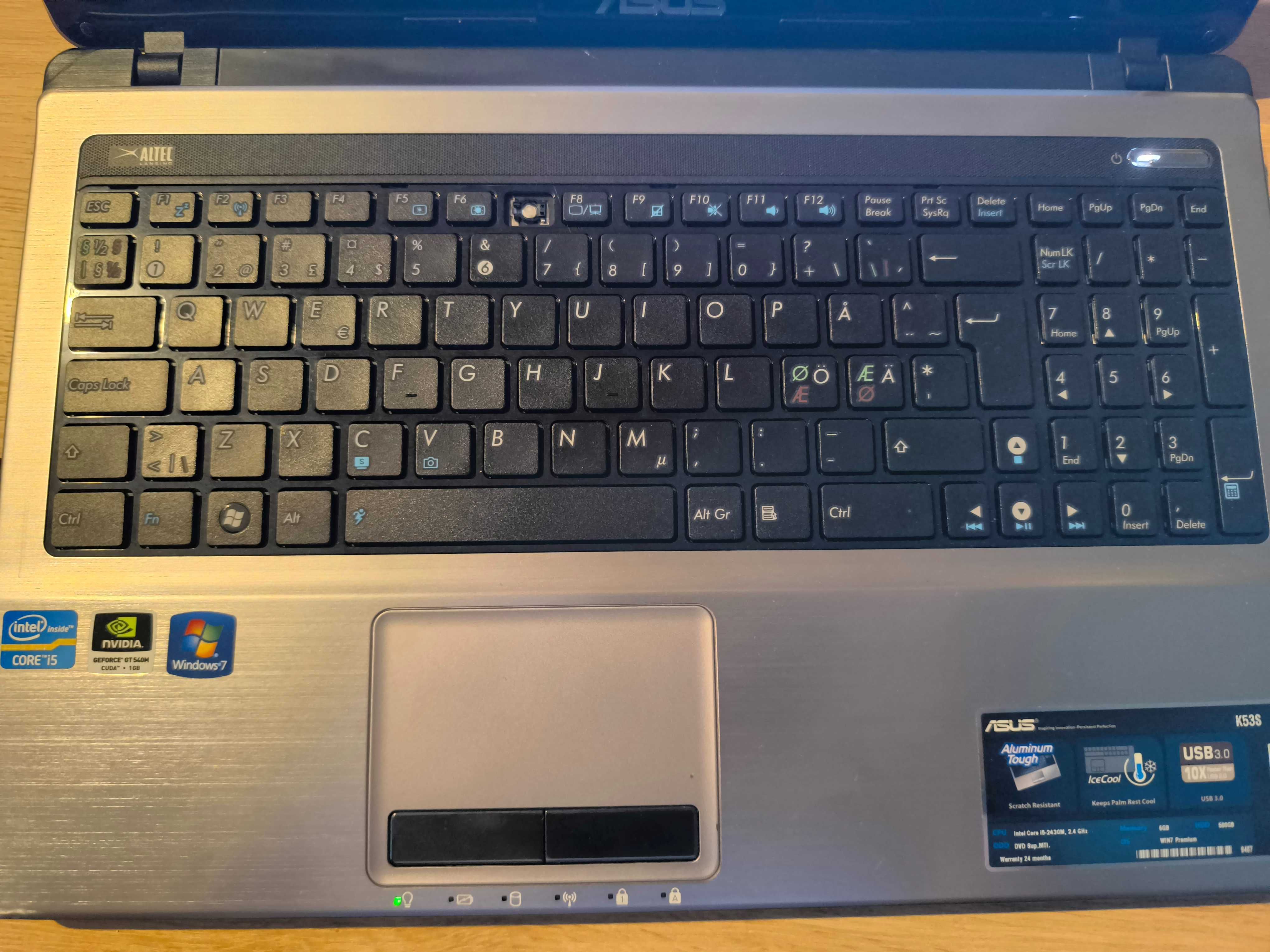 Laptop ASUS K53S I5\SSD\GT540M\8GB DDR3