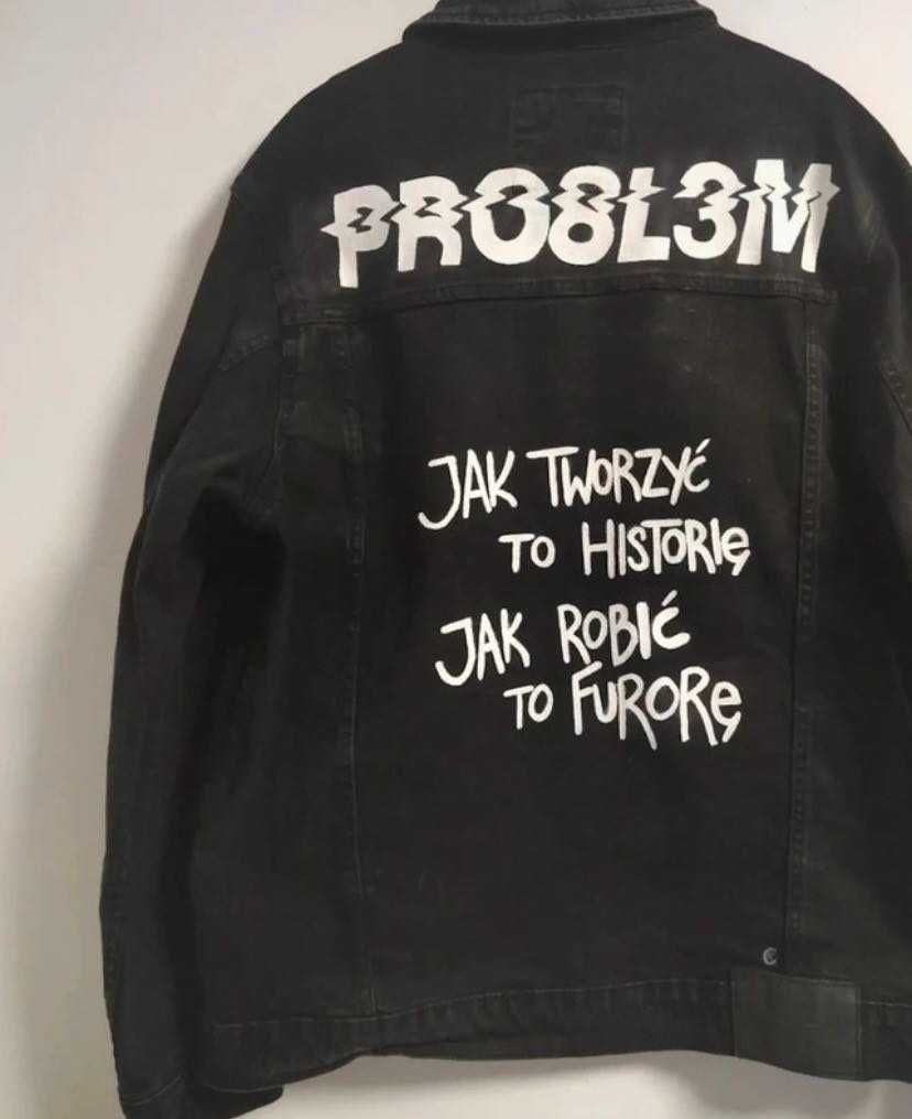 Czarna kurtka dżinsowa PRO8L3M męska h&m Oversize XL Custom