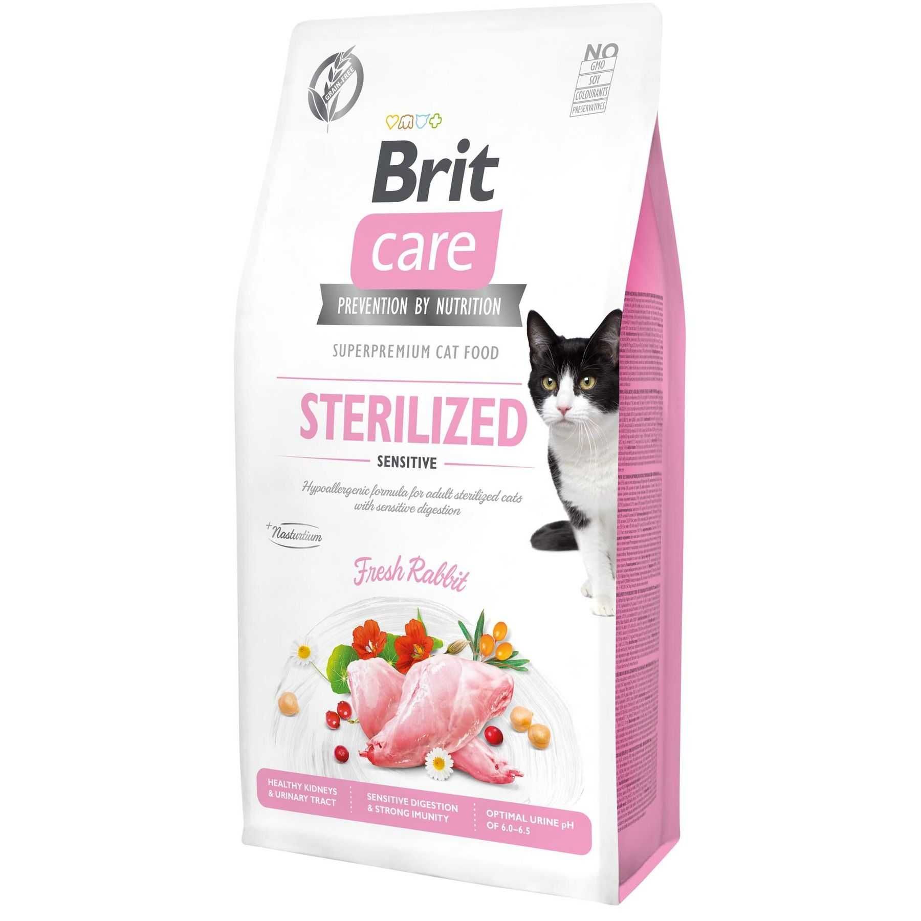 Brit Care Cat GF Sterilized Sensitiv корм для стерилизованных кошек2кг