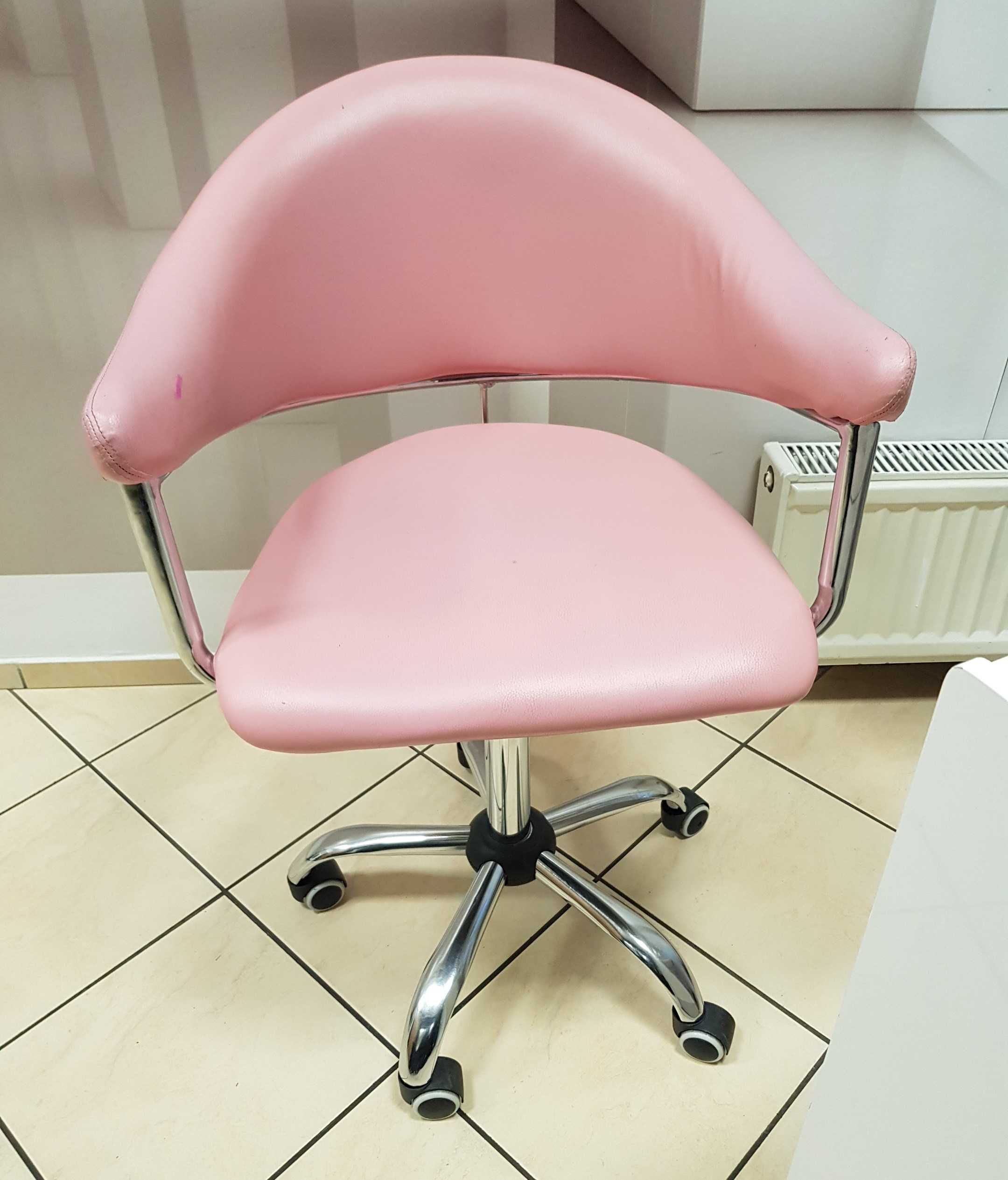 Krzesło biurowe - fotel obrotowy różowy do salonu, gabinetu ( PIŁA )