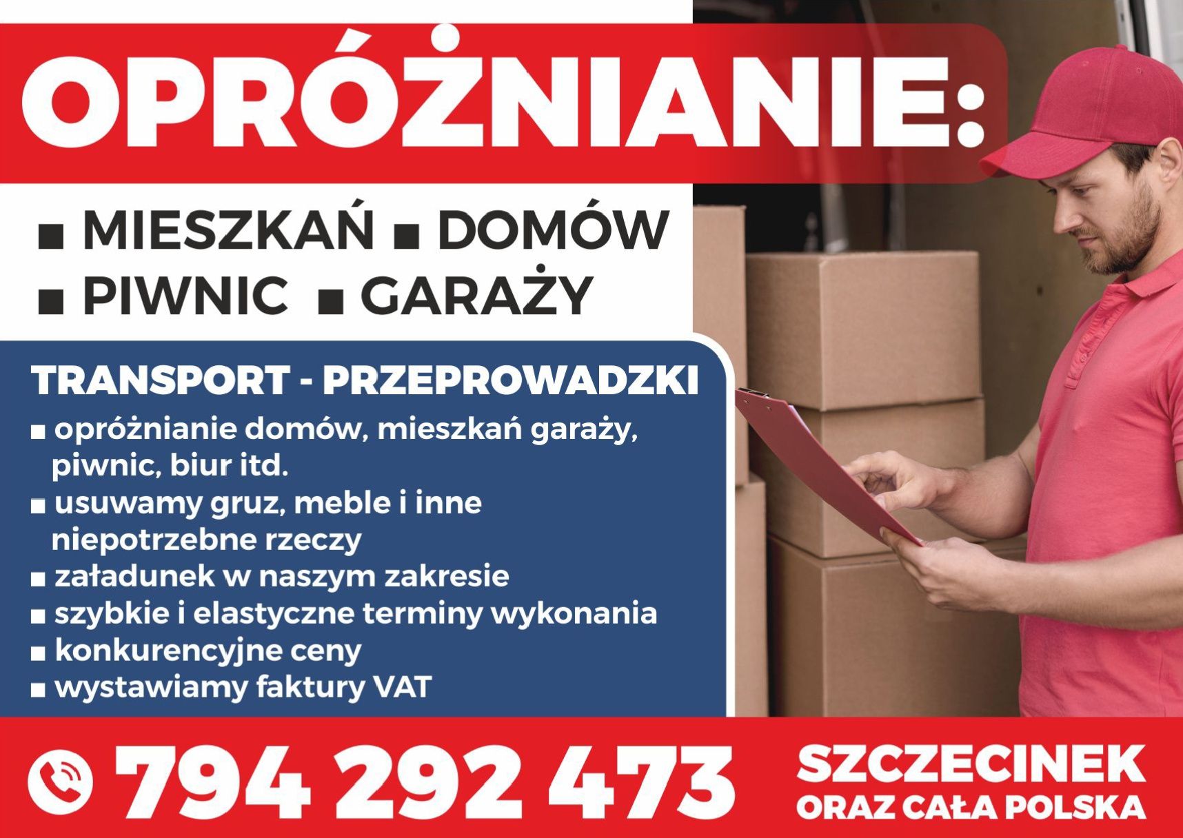 Wywóz, opróżnianie mieszkań, domów, garaży , biur itd