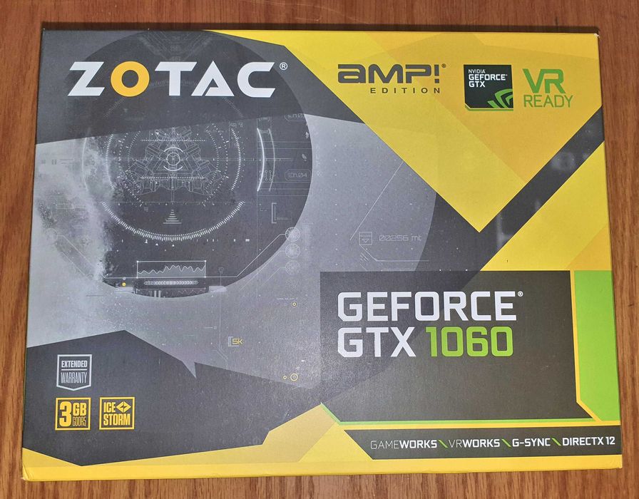 Placa gráfica ZOTAC Geforce GTX1060 3GB na caixa original.