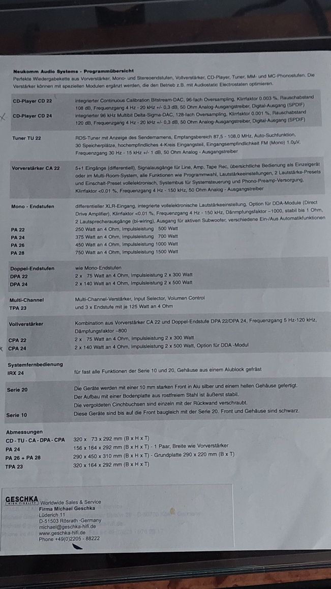 Szwajcarski wzmacniacz Neukomm CPA 24. Perełka w stanie idealnym.