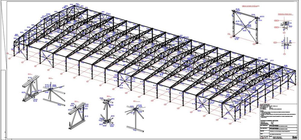 konstrukcja hali handlowo usługowej 4200m2