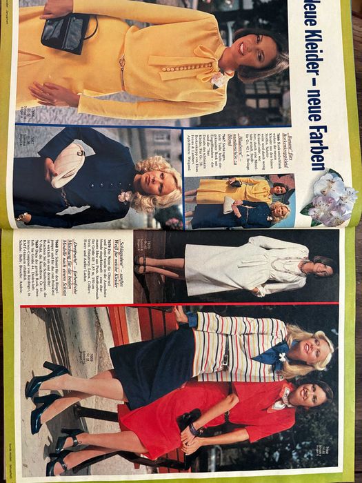Styczeń 1976 Burda magazyn mody z wykrojami wzorami w niemieckim
