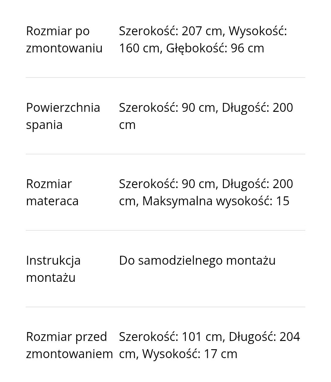 Łóżko piętrowe białe z JYSK