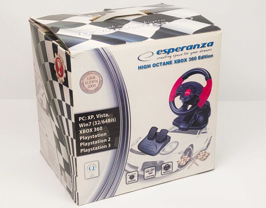 Zestaw kierownica ESPERANZA + pedały High Octane PC/XBOX 360/PS2/PS3