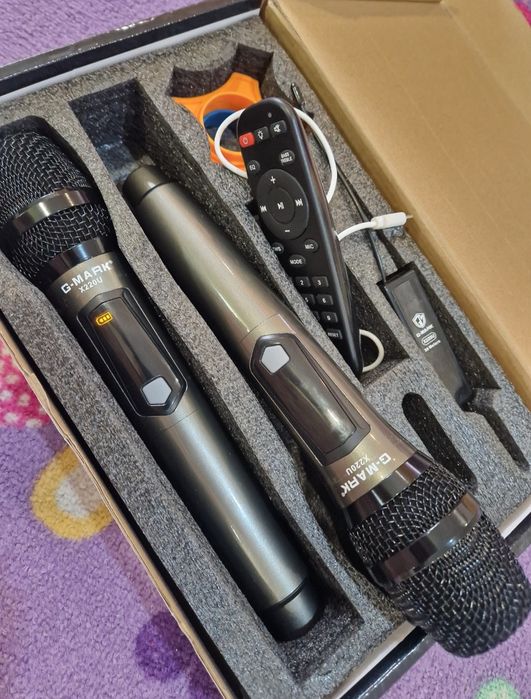 Бездротова караоке система G-Mark X220U 2 динамічні мікрофони Grey