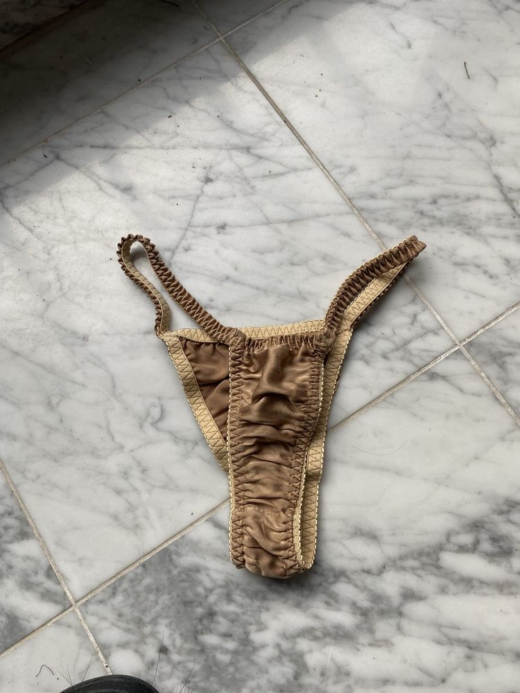 Stringi 100% jedwab morwowy beż