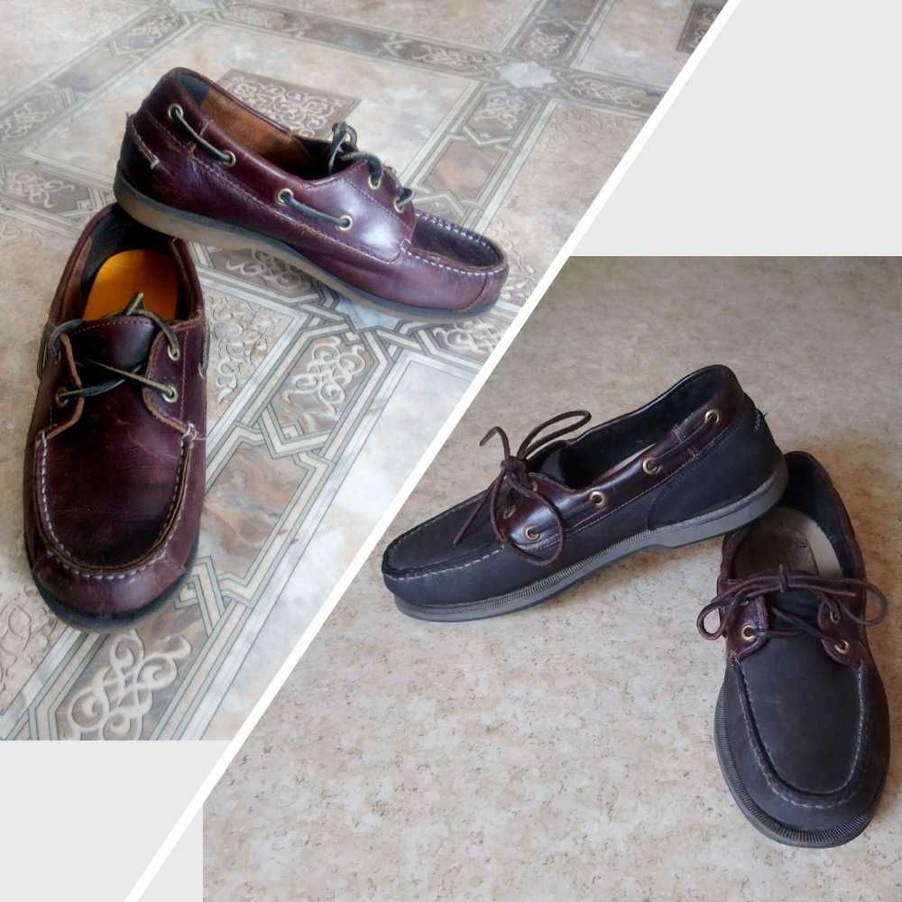 Кожаные неубиваемые топсайдеры Timberland и Rockport. Мокасины, броги.
