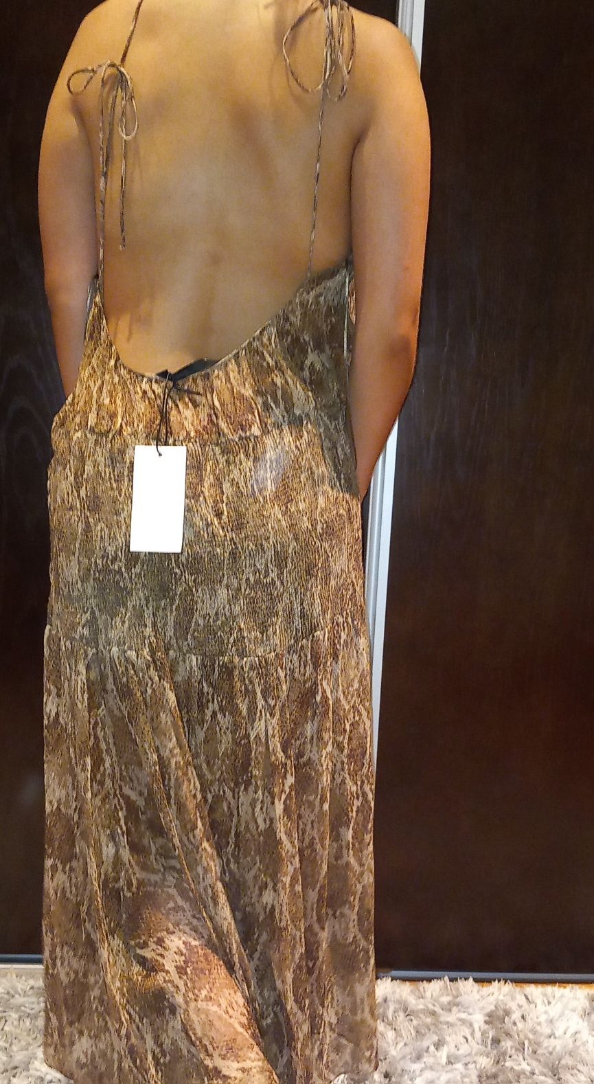 Vestido viral zara halter estampado