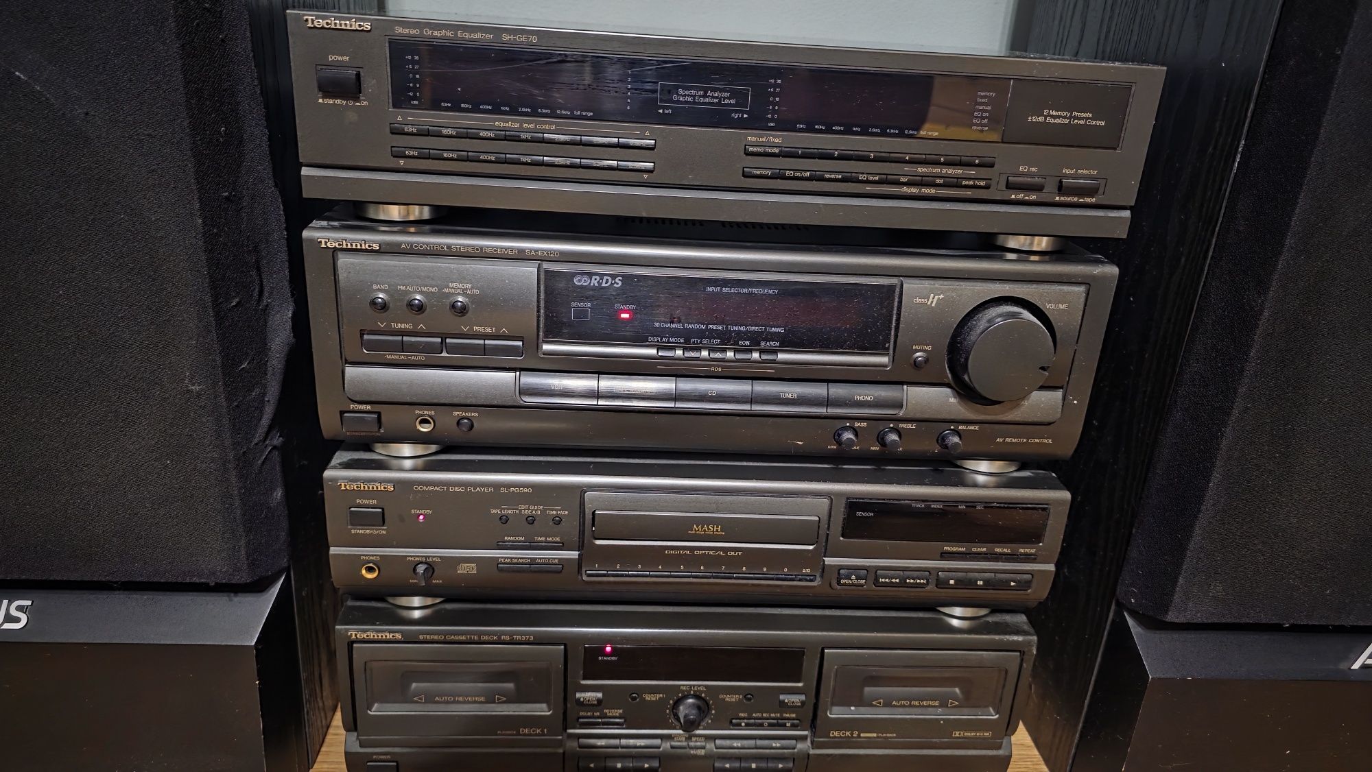Wieża Technics 4 części + dwie kolumny Tonsil Altus 200 W