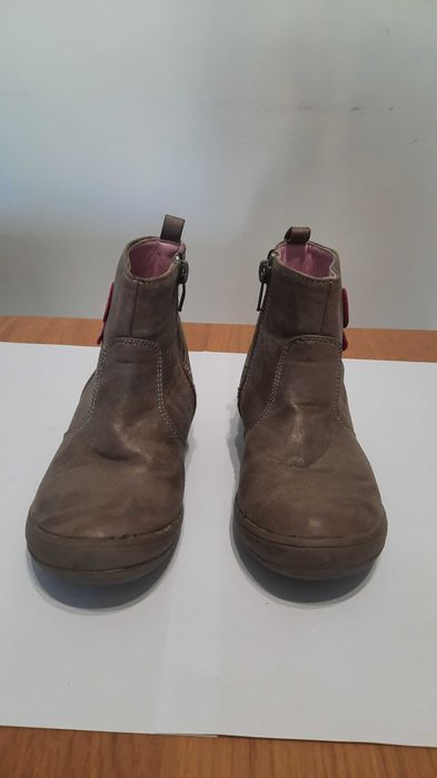 Bota Criança com fecho para menina Bege/Rosa KidClub Tam 26