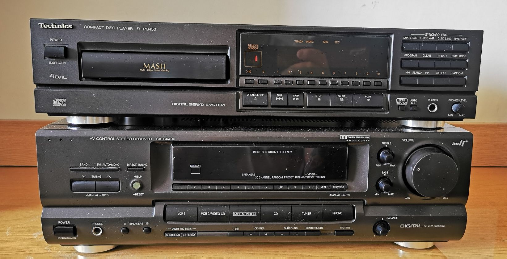 Amplituner Technics SA-GX490 + Odtwarzacz CD Technics SL-PG450